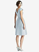 Rear View Thumbnail - Mist Cap Sleeve Pleated Cocktail Dress with Pockets