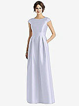 Front View Thumbnail - Silver Dove Cap Sleeve Pleated Skirt Dress with Pockets