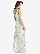 Rear View Thumbnail - Bleu Garden Sleeveless V-Neck Chiffon Wrap Dress