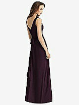 Rear View Thumbnail - Deep Plum Sleeveless V-Neck Chiffon Wrap Dress