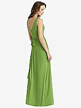 Rear View Thumbnail - Peridot Green Sleeveless V-Neck Chiffon Wrap Dress