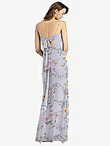 Alt View 3 Thumbnail - Butterfly Botanica Silver Dove Tie-Back Cutout Trumpet Gown with Front Slit