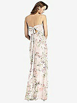 Alt View 3 Thumbnail - Blush Garden Tie-Back Cutout Trumpet Gown with Front Slit