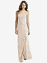 Alt View 2 Thumbnail - Coquette Floral Print Tie-Back Cutout Trumpet Gown with Front Slit