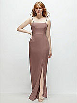 Front View Thumbnail - Sienna Tie-Back Cutout Trumpet Gown with Front Slit