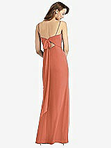 Alt View 3 Thumbnail - Terracotta Copper Tie-Back Cutout Trumpet Gown with Front Slit