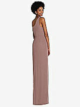 Rear View Thumbnail - Sienna One-Shoulder Chiffon Trumpet Gown