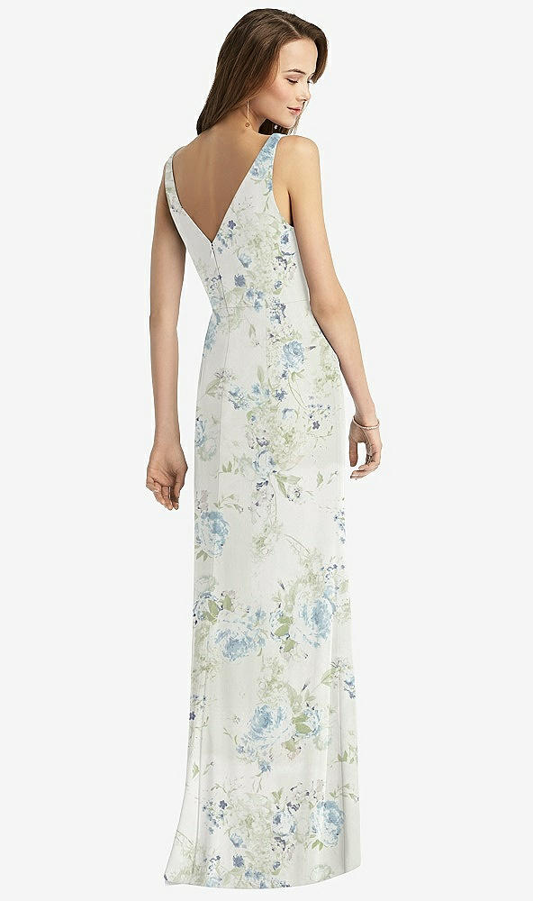 Back View - Bleu Garden Sleeveless V-Back Long Trumpet Gown