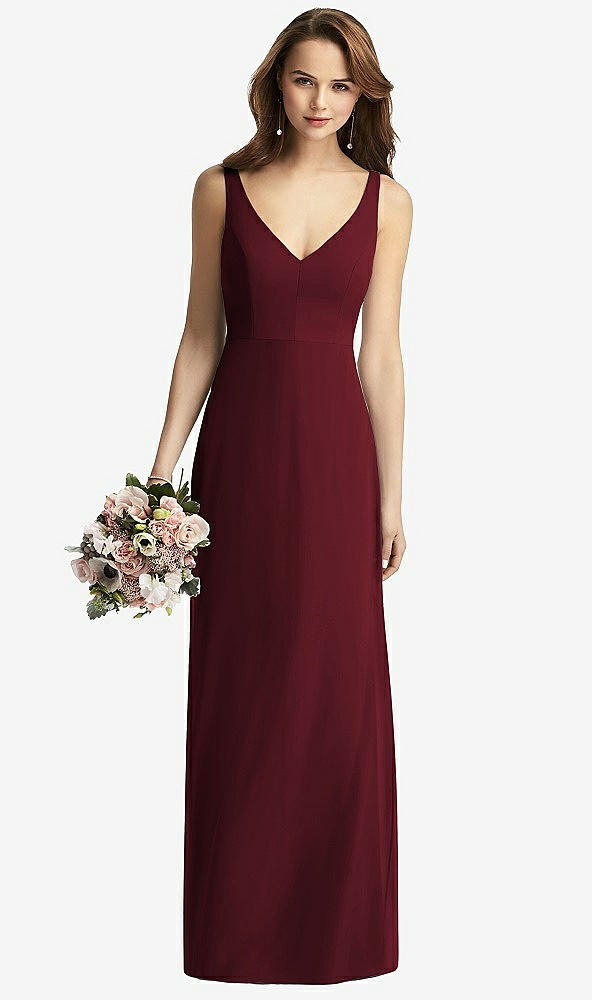 Front View - Cabernet Sleeveless V-Back Long Trumpet Gown