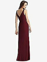 Rear View Thumbnail - Cabernet Sleeveless V-Back Long Trumpet Gown
