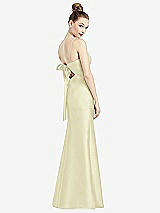Front View Thumbnail - Butter Yellow Open-Back Bow Tie Satin Trumpet Gown