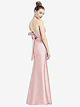 Front View Thumbnail - Ballet Pink Open-Back Bow Tie Satin Trumpet Gown
