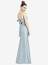 Front View Thumbnail - Mist Open-Back Bow Tie Satin Trumpet Gown
