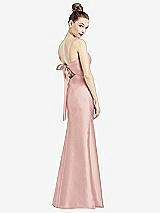 Front View Thumbnail - Rose Open-Back Bow Tie Satin Trumpet Gown
