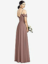 Rear View Thumbnail - Sienna Cold-Shoulder V-Back Chiffon Maxi Dress