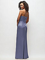 Rear View Thumbnail - French Blue Cowl-Neck Criss Cross Back Slip Dress