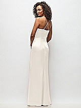 Rear View Thumbnail - Ivory Cowl-Neck Criss Cross Back Slip Dress