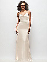 Front View Thumbnail - Oat Cowl-Neck Criss Cross Back Slip Dress