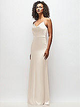 Side View Thumbnail - Oat Cowl-Neck Criss Cross Back Slip Dress