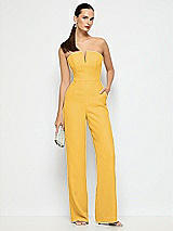 Alt View 1 Thumbnail - NYC Yellow Strapless Notch Crepe Jumpsuit with Pockets