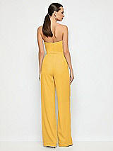 Alt View 2 Thumbnail - NYC Yellow Strapless Notch Crepe Jumpsuit with Pockets