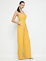 Side View Thumbnail - NYC Yellow Strapless Notch Crepe Jumpsuit with Pockets
