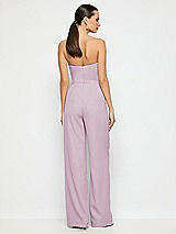 Alt View 2 Thumbnail - Suede Rose Strapless Notch Crepe Jumpsuit with Pockets