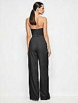 Alt View 2 Thumbnail - Black Strapless Notch Crepe Jumpsuit with Pockets