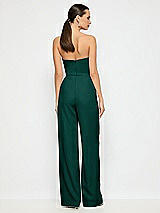Alt View 2 Thumbnail - Evergreen Strapless Notch Crepe Jumpsuit with Pockets