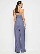 Alt View 2 Thumbnail - French Blue Strapless Notch Crepe Jumpsuit with Pockets