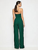 Alt View 2 Thumbnail - Hunter Green Strapless Notch Crepe Jumpsuit with Pockets