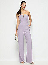 Alt View 1 Thumbnail - Lilac Haze Strapless Notch Crepe Jumpsuit with Pockets