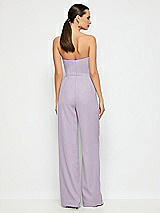 Alt View 2 Thumbnail - Lilac Haze Strapless Notch Crepe Jumpsuit with Pockets