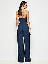 Alt View 2 Thumbnail - Midnight Navy Strapless Notch Crepe Jumpsuit with Pockets