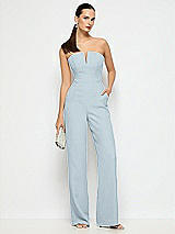 Alt View 1 Thumbnail - Mist Strapless Notch Crepe Jumpsuit with Pockets