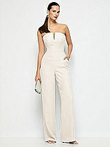 Alt View 1 Thumbnail - Oat Strapless Notch Crepe Jumpsuit with Pockets
