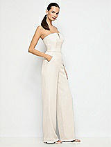 Side View Thumbnail - Oat Strapless Notch Crepe Jumpsuit with Pockets