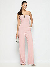 Alt View 1 Thumbnail - Rose Strapless Notch Crepe Jumpsuit with Pockets