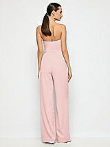 Alt View 2 Thumbnail - Rose Strapless Notch Crepe Jumpsuit with Pockets