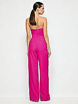 Alt View 2 Thumbnail - Think Pink Strapless Notch Crepe Jumpsuit with Pockets