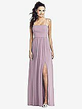 Front View Thumbnail - Suede Rose Slim Spaghetti Strap Chiffon Dress with Front Slit