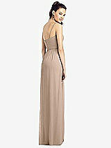 Rear View Thumbnail - Topaz Slim Spaghetti Strap Chiffon Dress with Front Slit