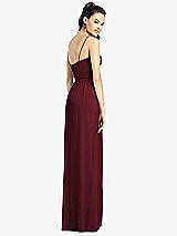 Rear View Thumbnail - Cabernet Slim Spaghetti Strap Chiffon Dress with Front Slit