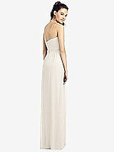 Rear View Thumbnail - Ivory Slim Spaghetti Strap Chiffon Dress with Front Slit 