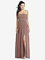Front View Thumbnail - Sienna Slim Spaghetti Strap Chiffon Dress with Front Slit