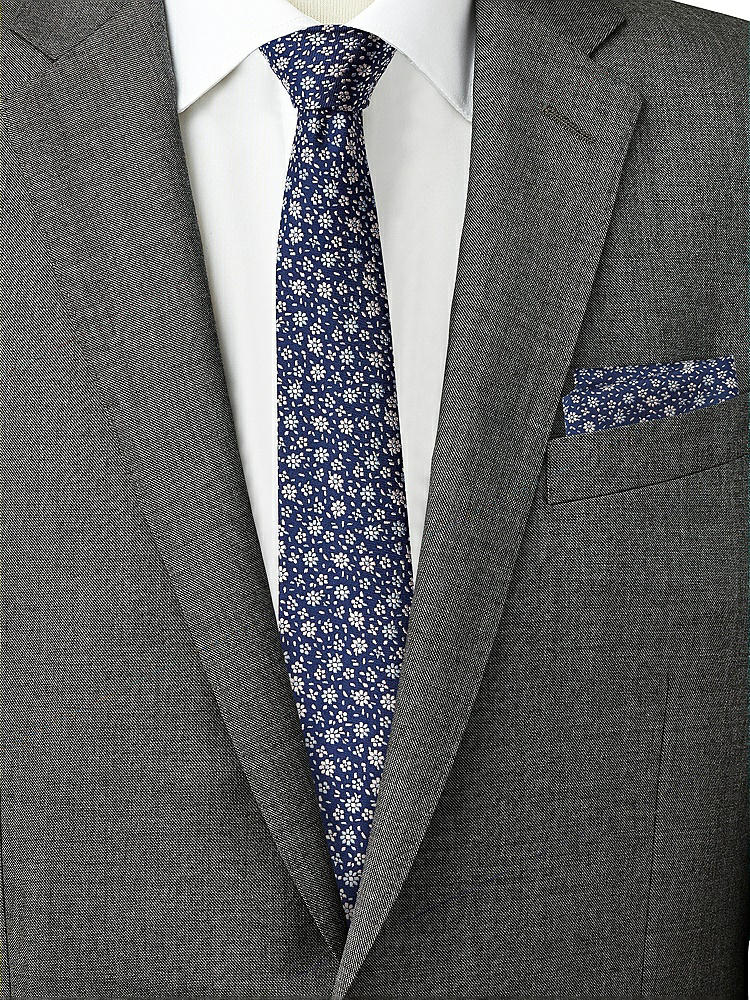 Back View - Sofia Blue/cloudy/blush Arnit Floral Jacquard Pocket Square