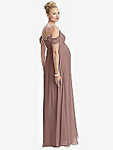 Rear View Thumbnail - Sienna Draped Cold-Shoulder Chiffon Maternity Dress