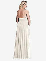 Alt View 2 Thumbnail - Ivory High Neck Chiffon Maxi Dress with Front Slit - Lela