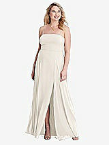 Alt View 1 Thumbnail - Ivory Square Neck Chiffon Maxi Dress with Front Slit - Elliott