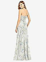 Rear View Thumbnail - Bleu Garden One-Shoulder Draped Chiffon Maxi Dress - Dani